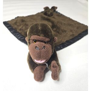 Justin Monkey Gorilla Lovey Plush Security Blanket 14x14 Brown Unisex Baby Toy
